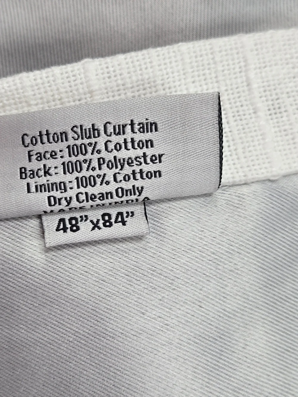 NWT QUINCE Set Of 2 48x84 Cotton Slub Room Darkening Curtains White 9740